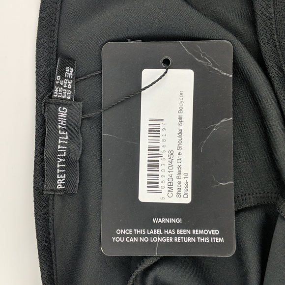 Pretty Little Thing Women's Dress Size 10 One Shoulder Long Sleeve Bodycon NEW - Picture 8 of 10